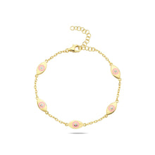 Load image into Gallery viewer, Lucky eyes bracelet pink