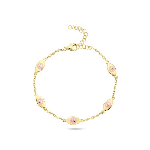 Lucky eyes bracelet pink