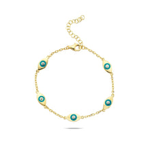 Load image into Gallery viewer, Lucky eyes bracelet turquoise