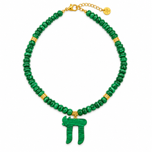 Load image into Gallery viewer, Luxury CHAI beads necklace green