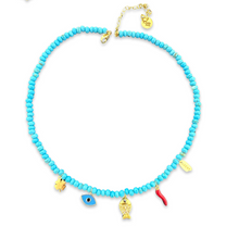Load image into Gallery viewer, Turquoise mini lucky charms necklace