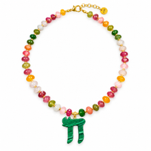 Load image into Gallery viewer, Luxury CHAI beads necklace green malachite