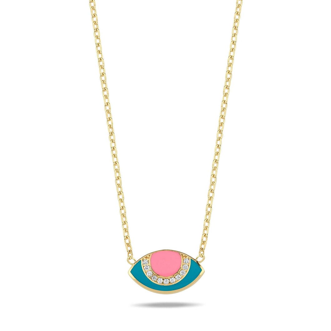 Lucky eye necklace pink