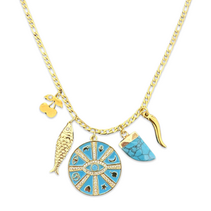Necklace lucky charms blue