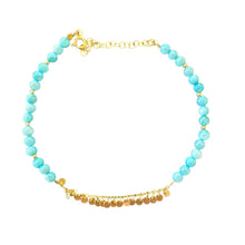 Load image into Gallery viewer, Gitane coins beads anklet turquoise