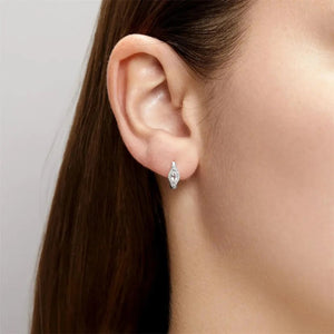 Marquise huggies earrings silver