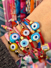 Load image into Gallery viewer, Silk bracelet with lucky eye red