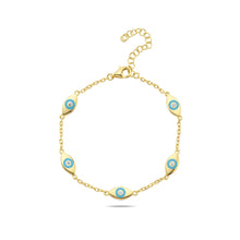 Load image into Gallery viewer, Lucky eyes bracelet baby blue