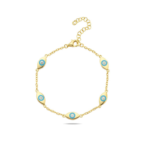 Lucky eyes bracelet baby blue