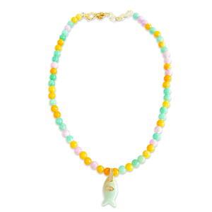 Short beads necklace with lucky fish multucolor