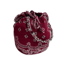 Load image into Gallery viewer, Bandana mini bucket bag bordeau