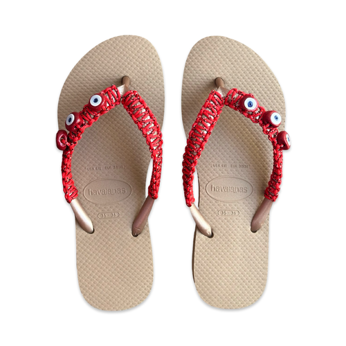 Havaianas flip flops gold red 35-36