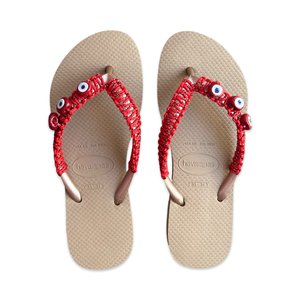 Havaianas flip flops gold red 35-36
