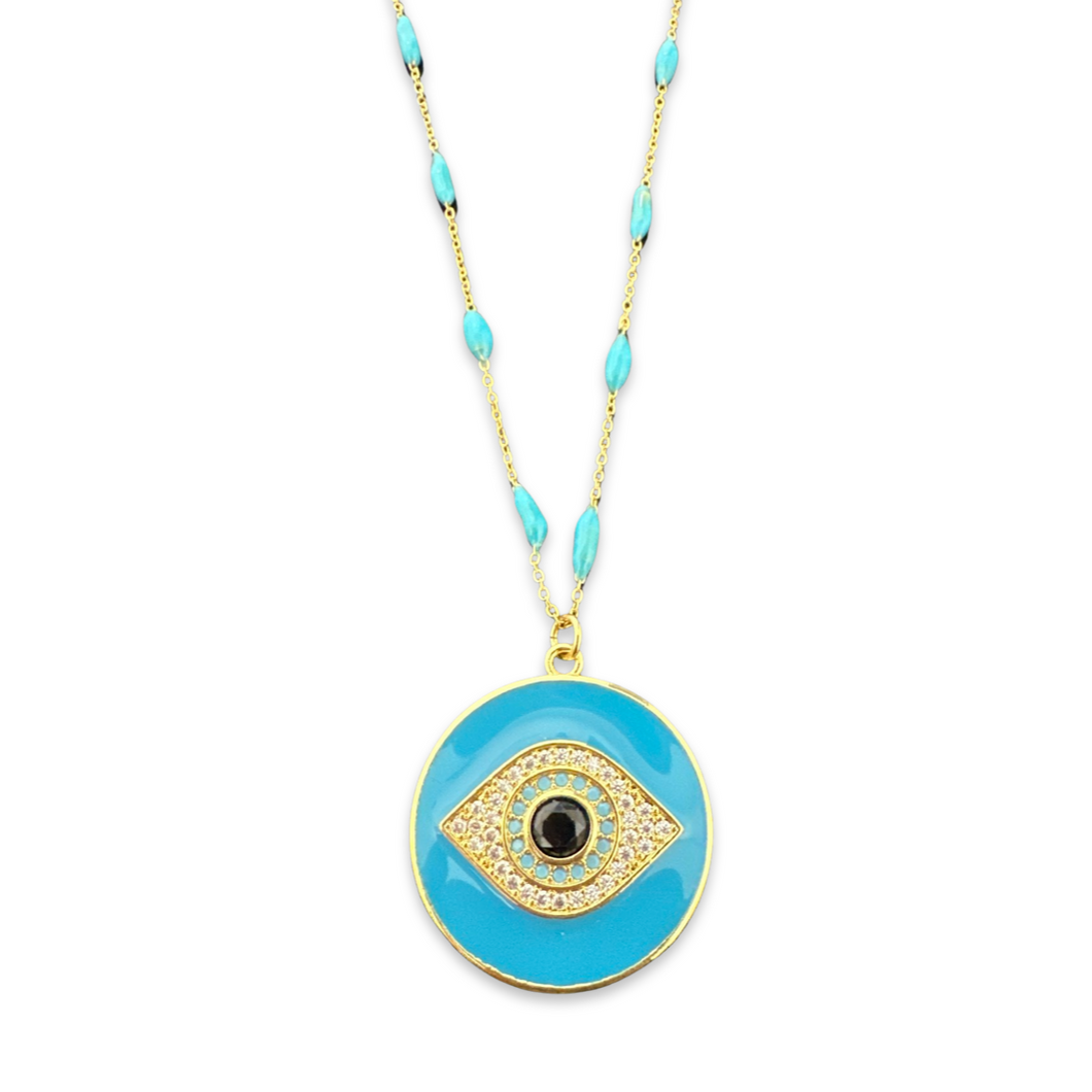 Necklace maxi lucky eye turquoise