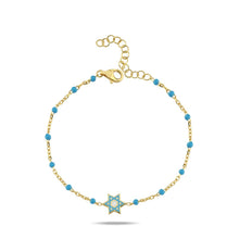 Load image into Gallery viewer, Maghen David bracelet color blue