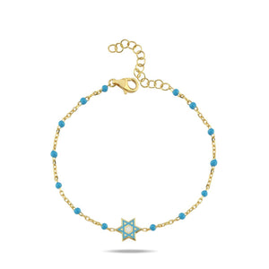 Maghen David bracelet color blue