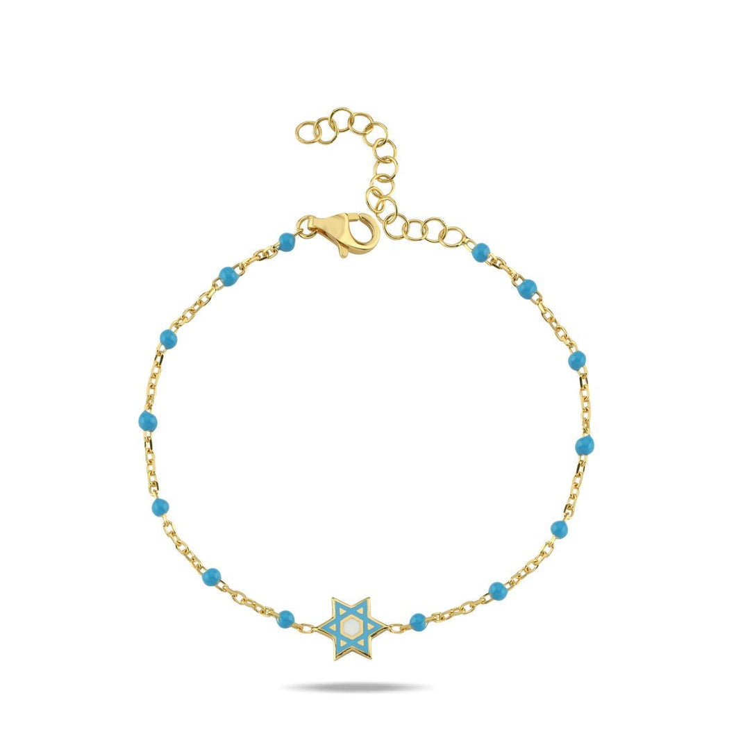 Maghen David bracelet color blue