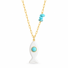 Load image into Gallery viewer, Capri fish necklace medium white coral