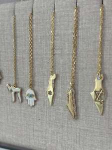 Israel map necklace