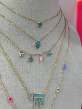 Load image into Gallery viewer, Lucky Hamsa necklace mini turquoise