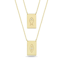 Load image into Gallery viewer, Scapolario Double necklace Fish &amp; Eye