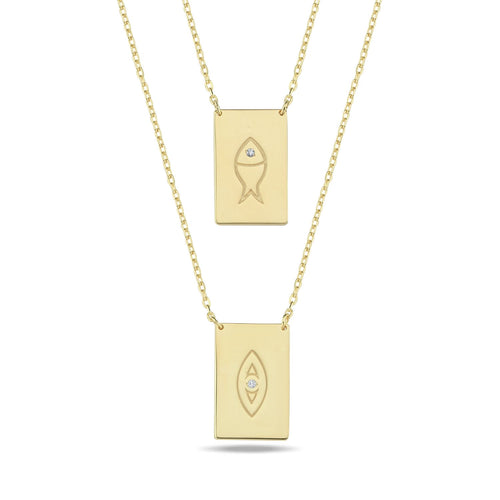 Scapolario Double necklace Fish & Eye