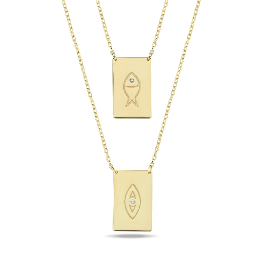 Scapolario Double necklace Fish & Eye