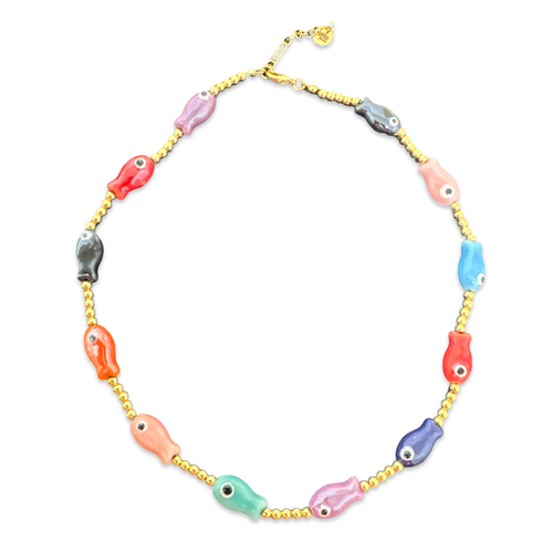 Fish goldie beads necklace