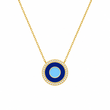 Load image into Gallery viewer, Lucky eye necklace round blue
