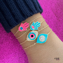 Load image into Gallery viewer, Lucky eye bracelet fuxia