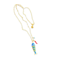 Load image into Gallery viewer, Capri lucky fish Necklace blue