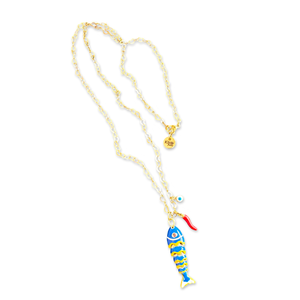 Capri lucky fish Necklace blue