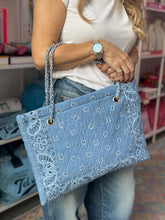 Load image into Gallery viewer, Bandana book bag baby blue