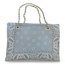 Load image into Gallery viewer, Bandana book bag baby blue