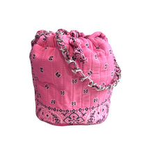 Load image into Gallery viewer, Bandana mini bucket bag pink