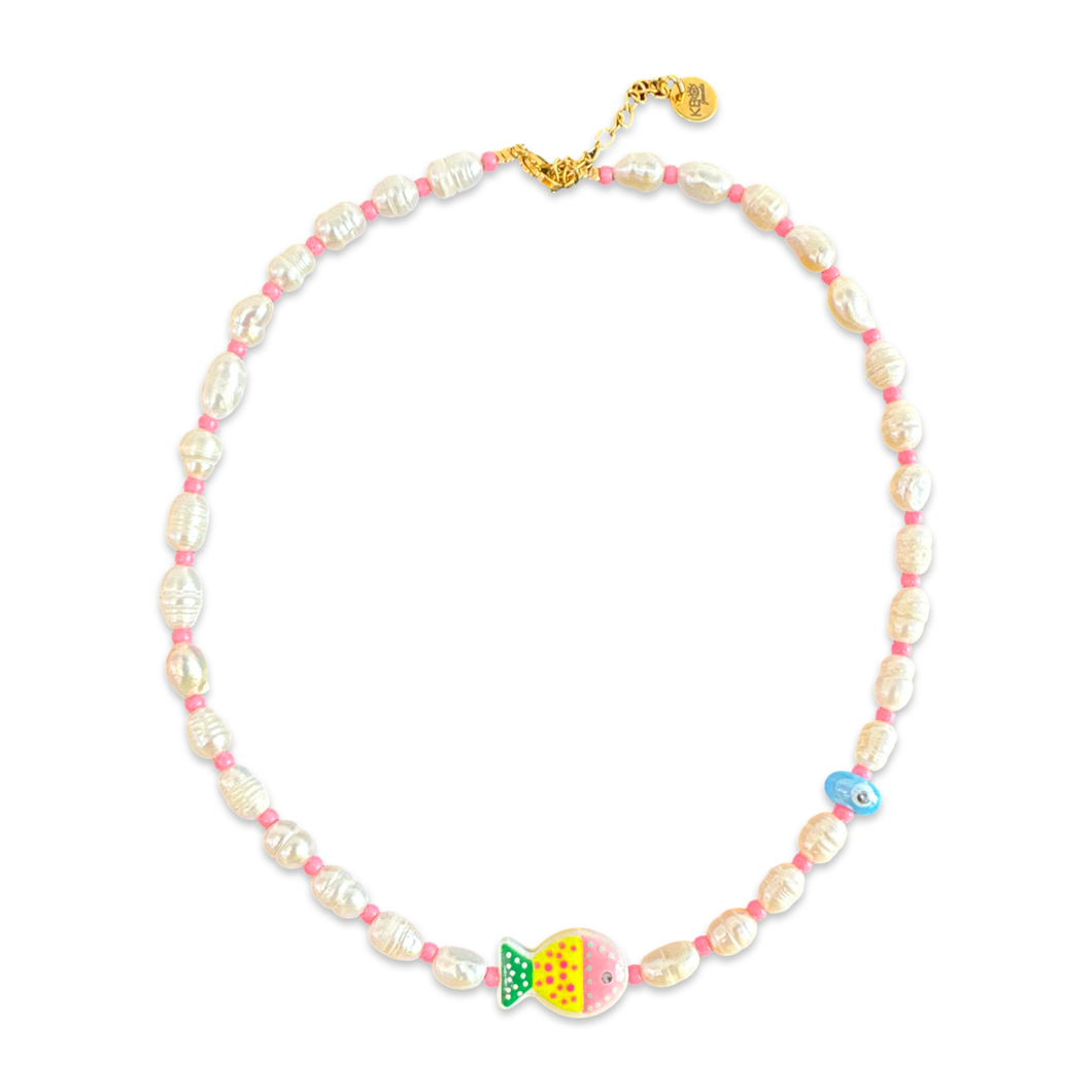 Fish pearls beads necklace