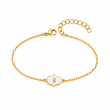 Load image into Gallery viewer, Lucky Hamsa Eye bracelet white