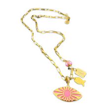 Load image into Gallery viewer, Necklace maxi lucky eye charms pink