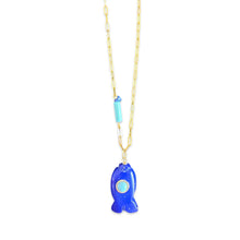 Load image into Gallery viewer, Capri fish necklace small blue