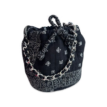 Load image into Gallery viewer, Bandana mini bucket bag black