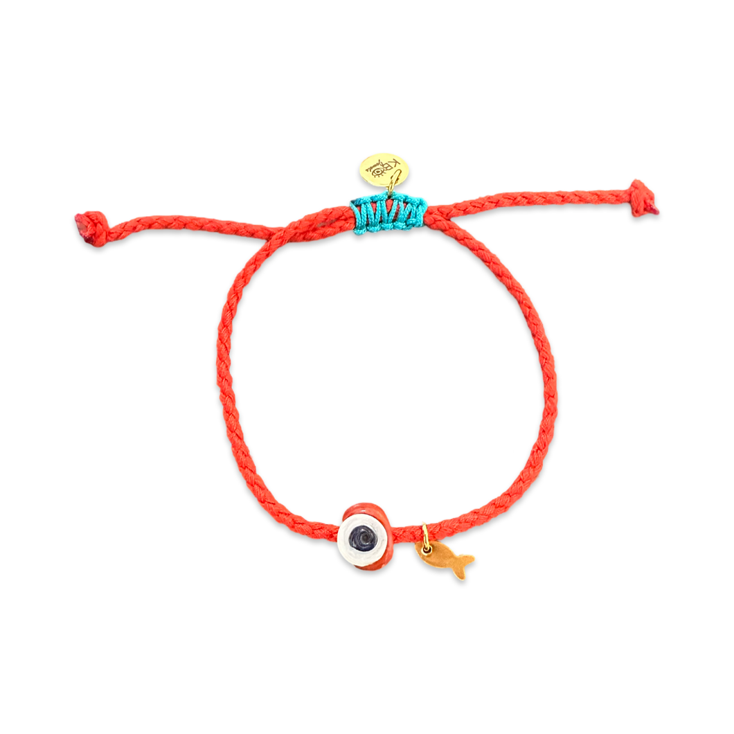 Mini Santorini eye bracelet red