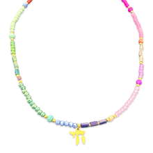 Load image into Gallery viewer, Lucky חי beads necklace rainbow mini