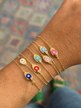 Load image into Gallery viewer, Lucky eye bracelet goldie red