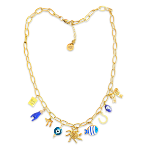 Necklace lucky charms blue