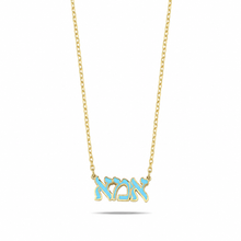 Load image into Gallery viewer, MOM אמה necklace baby blue