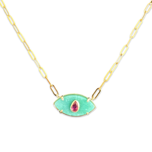 Load image into Gallery viewer, Lucky eye necklace green