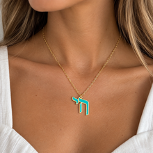 Load image into Gallery viewer, Lucky Chai midi necklace turquoise
