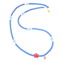 Load image into Gallery viewer, Lucky fish beads long necklace blues