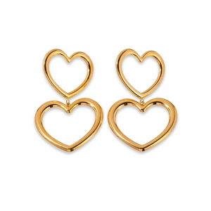 Maxi double Hearts earrings gold