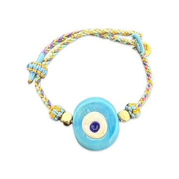 Santorini eye bracelet lurex blue